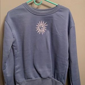 blue crew neck